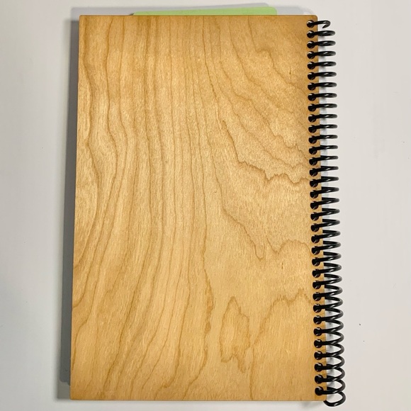 Hibiscus Floral Wooden Cover Spiral Sketchbook Unlined Notebook Journal, [NEW] - Picture 7 of 10